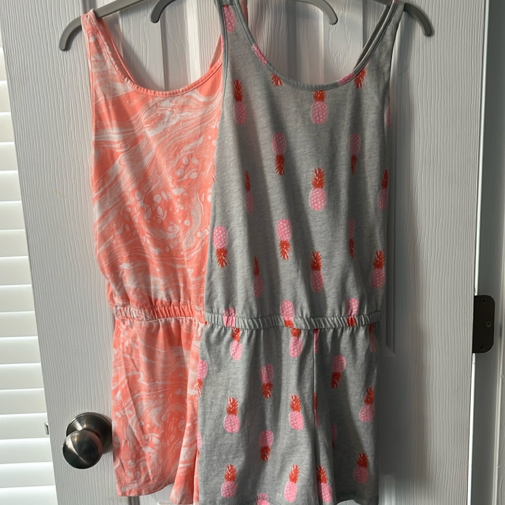 Bundle of 2 Old Navy cotton rompers size 10-12
